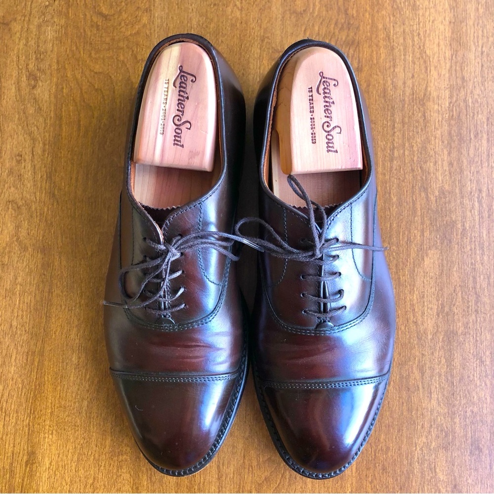 Alden Men's 920 - Straight Tip Bal - Dark Brown Calfskin -  size 8D